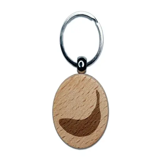 Banana Fruit Engraved Wood Round Keychain Tag Charm {1}