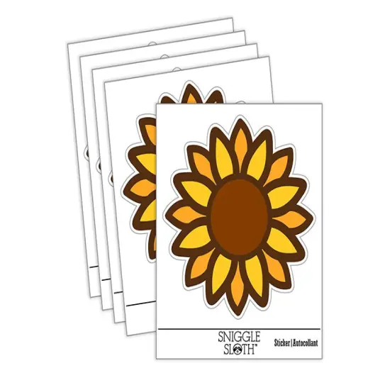 Summer Sunflower Waterproof Vinyl Phone Tablet Laptop Water Bottle Sticker Set - 5 Pack {2}