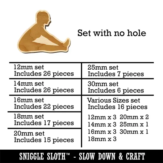 Yoga Seated Forward Bend Pose Mini Wood Shape Charms Jewelry DIY Craft {1}