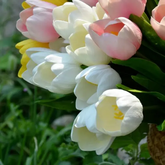 10 Pcs Real Touch Artificial Tulips for Wedding and Home Decor Pink {3}