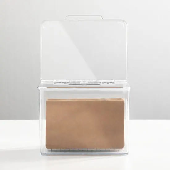 mDesign Plastic Home Office Storage Organizer Box with Hinged Lid {2}