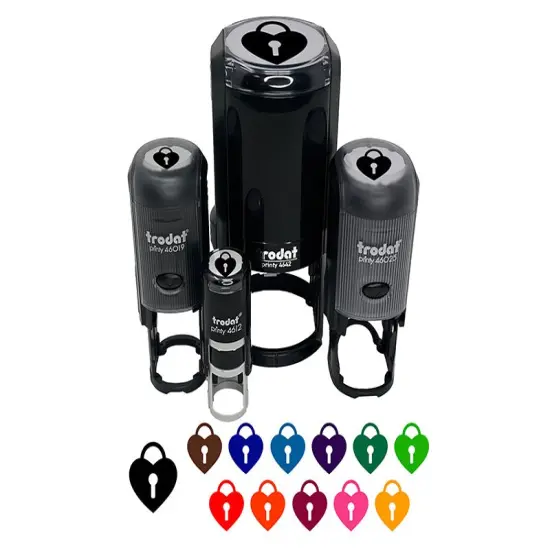 Heart Lock Key Self-Inking Rubber Stamp Ink Stamper for Stamping Crafting Planners Dry Pad {2}