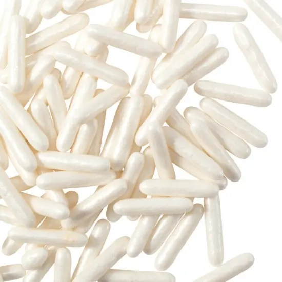 White Pearl Shimmer Rods Sugar Candy Decorations {1}