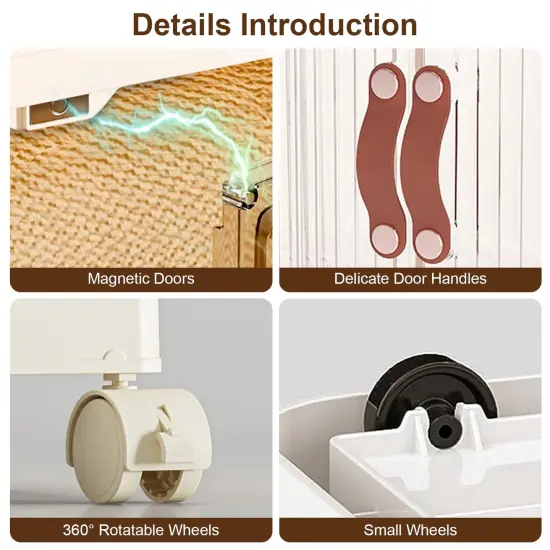 3 Pcs Foldable Storage Bins with Lid Stackable Closet Organizer Containers with 4Pcs 360&deg; Rotatable Wheels {8}