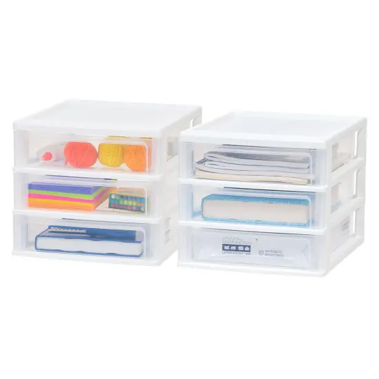 IRIS USA Plastic Desktop Drawers Organizer {1}