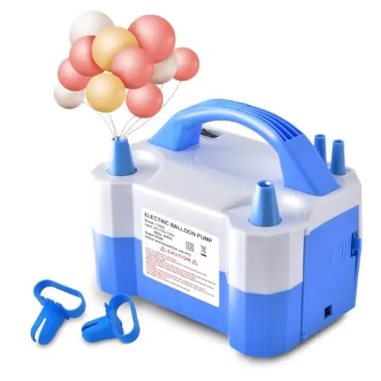 Electric Air Balloon Pump, Portable Dual Nozzle Electric Balloon Inflator/Blower for Party Decoration,Used to Quickly Fill Balloons - 110V 600W [Blue] {2}