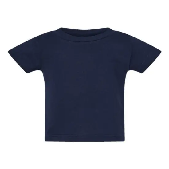 Rabbit Skins&reg; Infant Crew Short Sleeve Cotton Jersey Tee Navy {1}