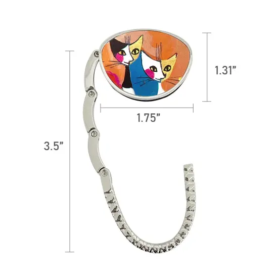 Wrapables Stylish Purse Hook Hanger, Foldable Handbag Table Hanger, Two Cats {6}
