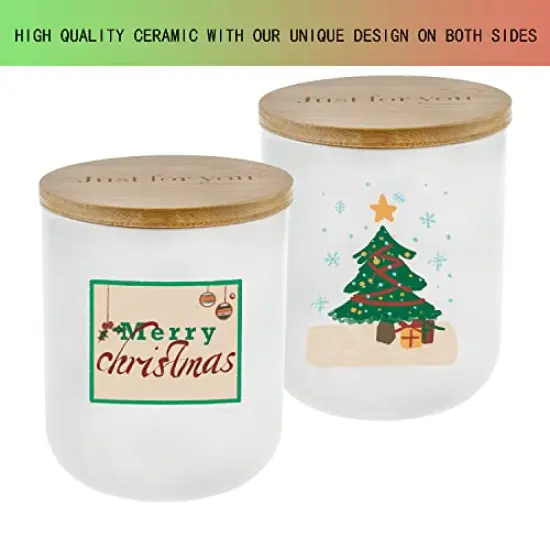 Lihome Christmas Candles - Christmas Gifts for Women Men, Candles for Home Scented, Handmade Ceramic Jar 11.5oz Natural Soy Wax(Christmas Vanilla Coconut) {5}