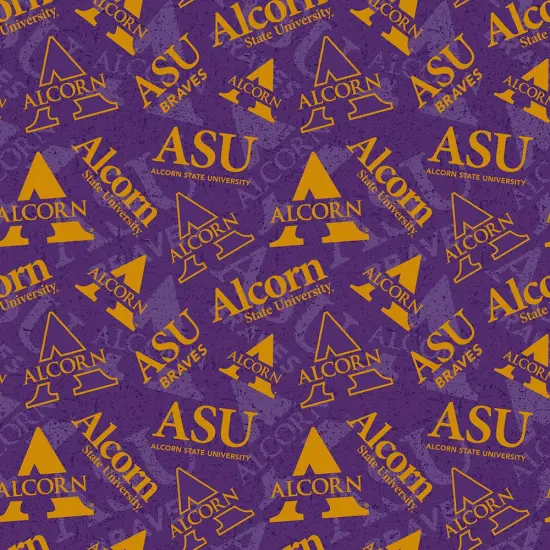 Sykel Enterprises-Alcorn State University Cotton Fabric-Alcorn State Braves Tone On Tone Cotton Quilting Fabric {1}