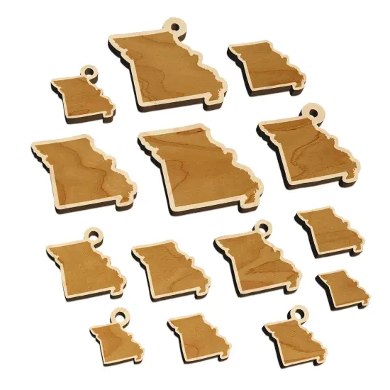 Missouri State Silhouette Mini Wood Shape Charms Jewelry DIY Craft {7}