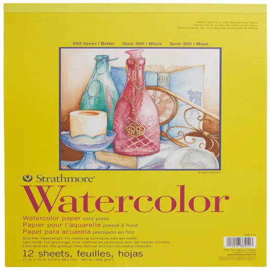 12 Sheets Watercolor Paper Pad, Tape Bound, 11x15 inches, (140lb/300g) - Artist Paper for Adults and Students - Watercolors, Mixed Media, Markers and Art Journaling {2}