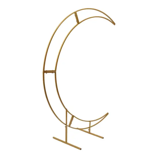7ft Gold Metal Crescent Moon Wedding Arch Stand {1}