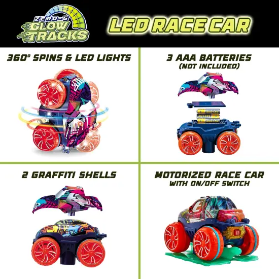 USA Toyz Zero-G Glow Race Track for Kids- 210pcs {6}