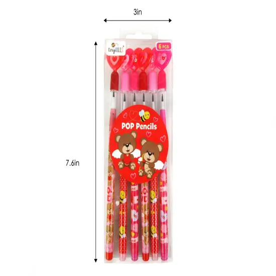 Valentine's Day Stackable Point Pencils - Set of 6 Pencils {1}