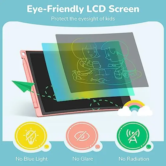2 Pieces LCD Writing Tablet, 8.5 Inch Colorful Doodle Board Drawing Tablet for Kids, Kids Travel Games Activity Learning Toys Birthday Gifts for 3 4 5 6 Year Old Boys and Girls Toddlers {5}