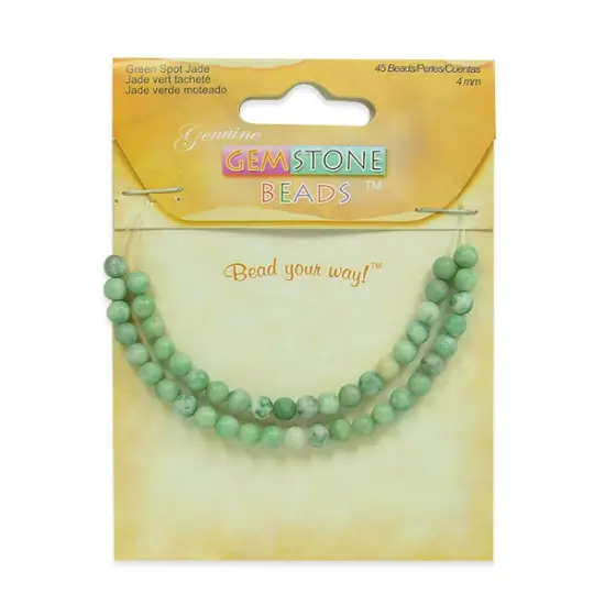 6 Packs of Spotted Jade Beads - Green - 4mm - 45 pcs. {1}
