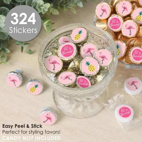 Big Dot of Happiness Pink Flamingo - Party Like a Pineapple - Tropical Summer Party Small Round Candy Stickers - Party Favor Labels - 324 Count {3}