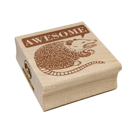 Awesome Possum Opossum Square Rubber Stamp for Stamping Crafting {2}