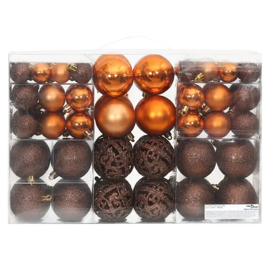 Christmas Baubles 100 pcs1.2" / 1.6" / 2.4" Brown {3}