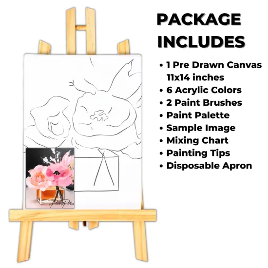 "Classic Perfume" DIY Canvas Art Kit, Adult Beginner, Acrylic Paint Size 11x14 inch {2}