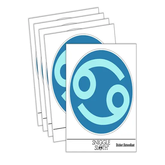 Cancer Horoscope Astrological Zodiac Sign Waterproof Vinyl Phone Tablet Laptop Water Bottle Sticker Set - 5 Pack {2}