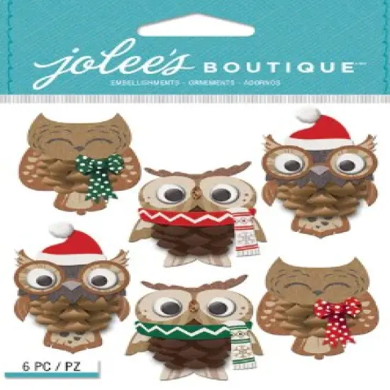 Jolee's Boutique Pinecone Owls Repeats Dimensional Stickers {1}