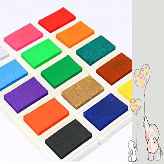 15 Pieces Craft Ink Pad for DIY Stamps on Paper Wood Fabric - Vibrant Colors {5}