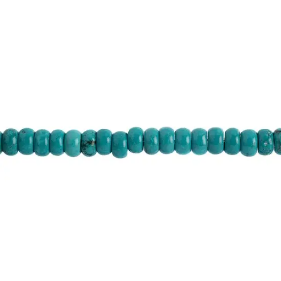 Earth&rsquo;s Jewels Semi-Precious Rondelle Turquoise Howlite Stabilized {2}