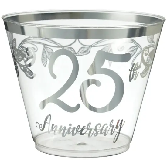 Happy 25th Anniversary Plastic 9oz Tumblers, 30ct {2}