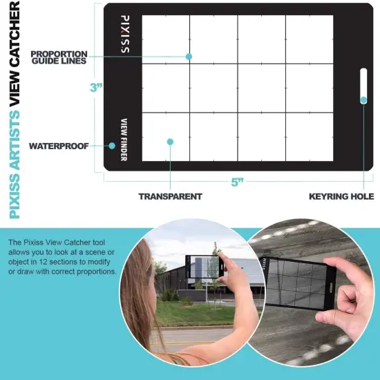 Pixiss Photography Cards and Measuring Lanyard (4 Pack) - Gray Scale Value Finder, Color Wheel, and Scene Composition Flash Cards with Measuring Tape Lanyard {4}
