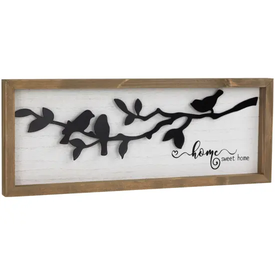 Northlight Home Sweet Home with Bird Silhouettes Wooden Wall Sign - 15" Black {4}