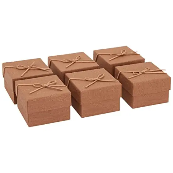 6 Pack Small Gift Boxes with Lids and Velvet Pillow for Jewelry, Presents, Bracelets, Necklaces (3.5 x 3.5 in) {3}