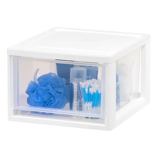 IRIS USA 3Pack 14.5qt Stackable Plastic Storage Drawers, White {6}