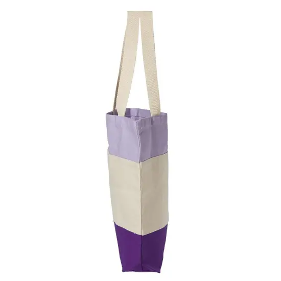 Q-Tees&reg; Tri-Color Tote Black/natural/light {6}