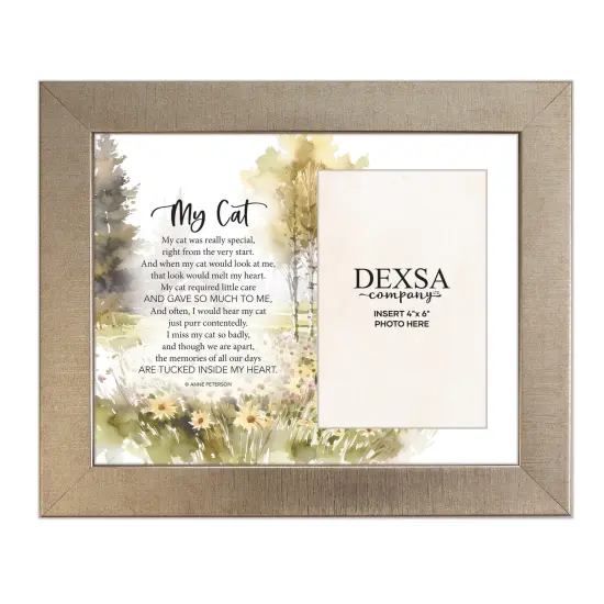 My Cat Bereavement Photo Frame Wood Plaque with Easel and Hook Wall Tabletop Art - 10 inches x 12 inches - Hold 4x6 Photo {1}