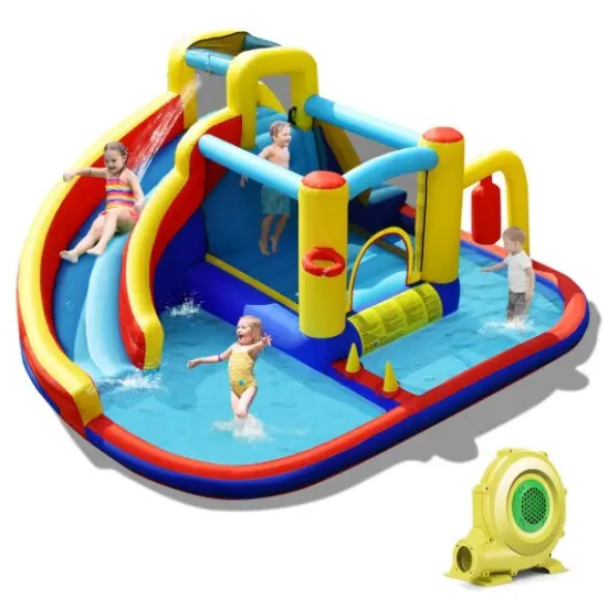 7-in-1 Inflatable Water Slide Bounce Castle {2}