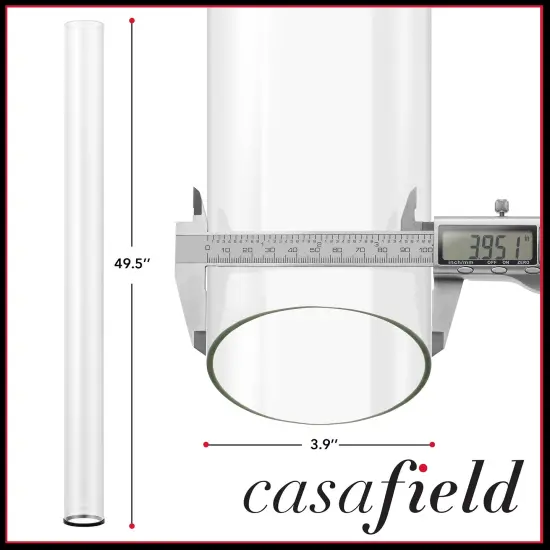 49.5" Tall Quartz Glass Tube Replacement with Rubber Ring for 4-Sided Pyramid Style Outdoor Patio Heaters by Casafield {5}