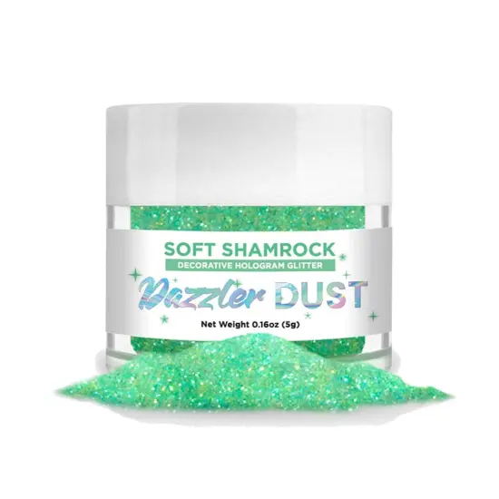 Bakell - Soft Shamrock Dazzler Dust (5g, 1x Jar) Non-Toxic Decorating Glitter for Arts and Crafts {5}