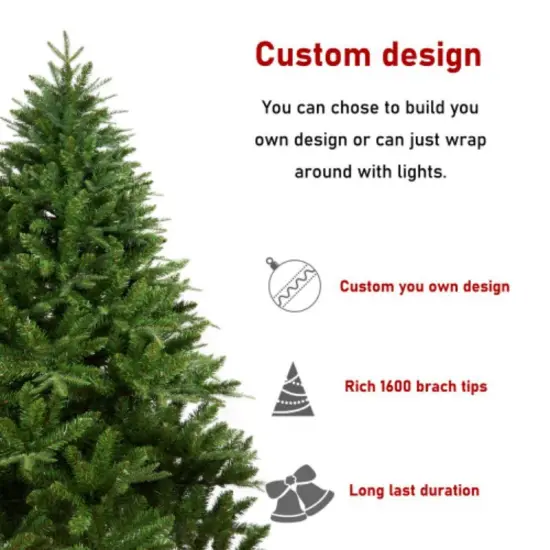 6 -foot artificial Christmas tree withno light, no light hinged cloud fir PVC/PE Christmas tree, suitable for indoor and outdoor {3}