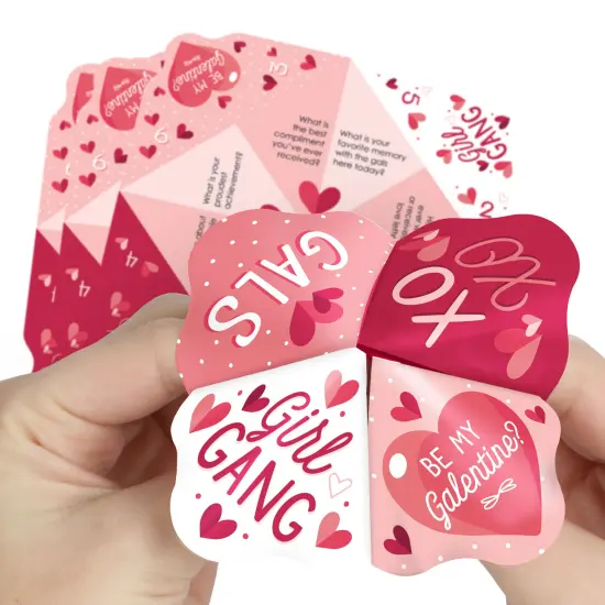 Big Dot of Happiness Happy Galentine&rsquo;s Day - Valentine&rsquo;s Day Party Cootie Catcher Game - Conversation Starters Fortune Tellers - Set of 12 {1}
