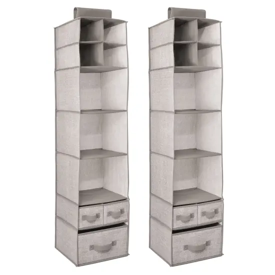 mDesign Fabric Nursery Hanging Organizer with 7 Shelves/3 Drawers {5}