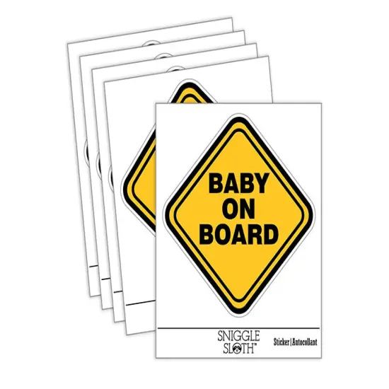 Baby On Board Pregnancy Sign Waterproof Vinyl Phone Tablet Laptop Water Bottle Sticker Set - 5 Pack {2}