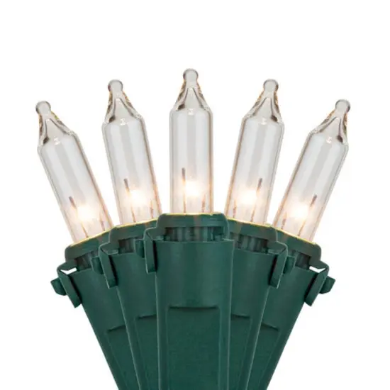 82w Commercial 200 Clear Mini Lights Lamp Lock Green Wire 4.5-in Spacing {1}