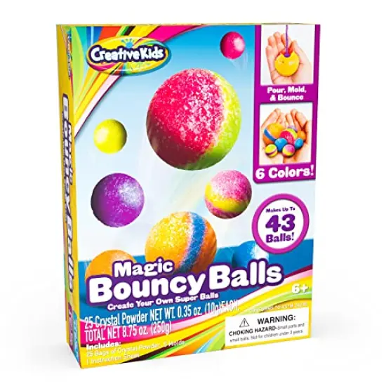Magic Bouncy Balls - DIY STEM Toys - Science Kit for Kids - 25 Multicolor Bags & 5 Molds Makes Up to 43 Balls {2}