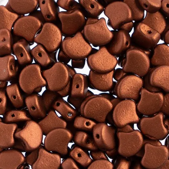 John Bead Czech Glass Metallic Matte Ginko Beads, 50g Bronze Fire Red {1}