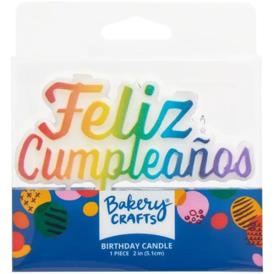 Feliz Cumplea&ntilde;os Bright Shaped Candle {1}