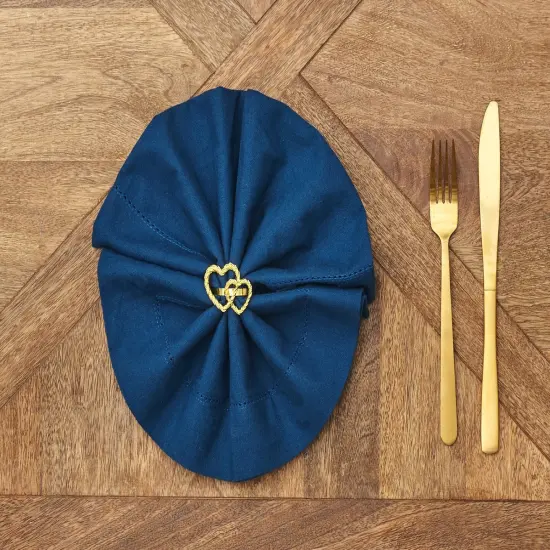 Valentine's Day Gold Heart Napkin Rings Set of 6 {5}
