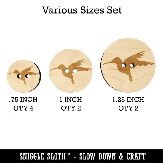 Hummingbird Silhouette Wood Buttons for Sewing Knitting Crochet DIY Craft {1}