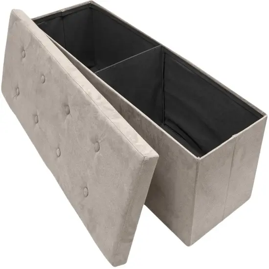 Sorbus Storage Bench Chest Collapsible Folding Bench beige {4}